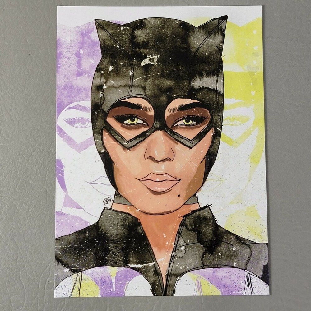 Catwoman Art Print by Nate Johnson ComicTom 101 MMC February 2022 5 x 7